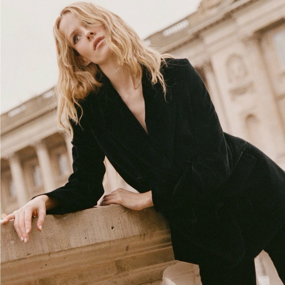 NWT Doen Heirloom Duccio Black Velvet Blazer , size XS